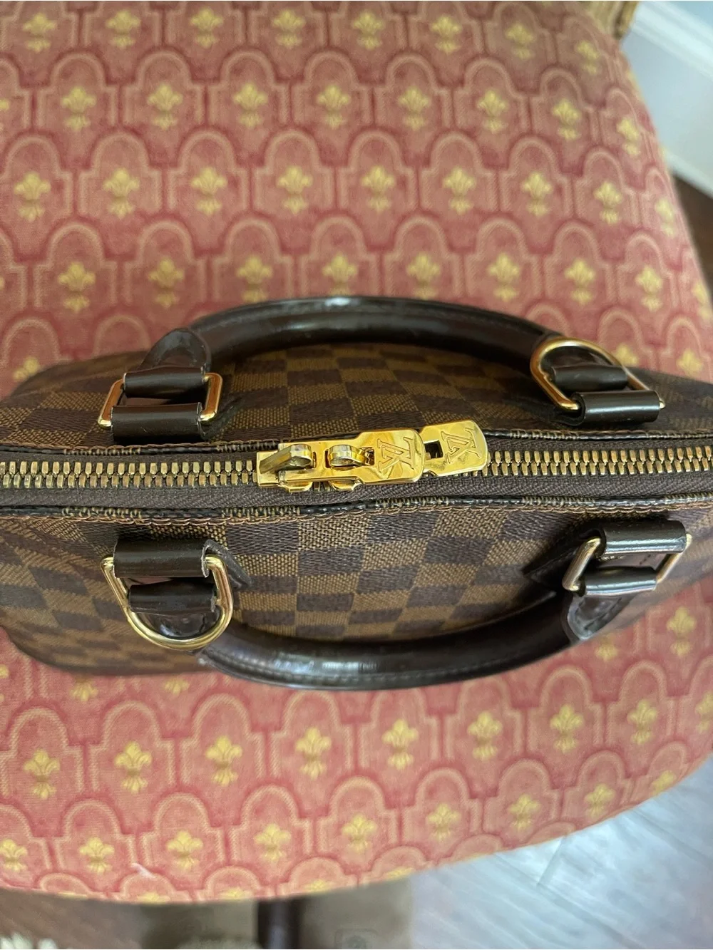 Louis Vuitton Damier Ebene Brown Checker Alma Handbag